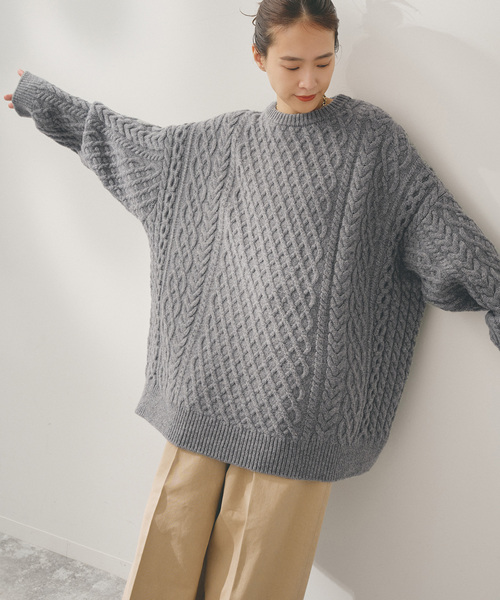 Higuchi*Sアラン柄ルーズニット（ニット/セーター）｜Spick & Span