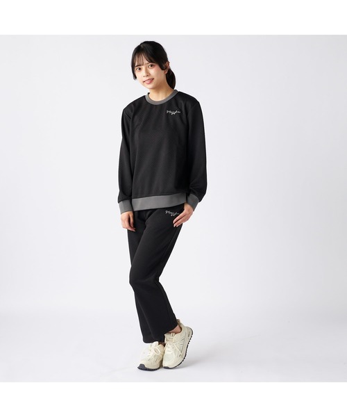 marie claire(マリ・クレール)の「marie claire sports マリクレールスポーツ ラメ糸 ブランド ロゴ サイド切替 ワイドパンツ(その他パンツ・レディース・カーキ/チャコールグレー/ブラック・LL/L/M)」の9枚目の写真