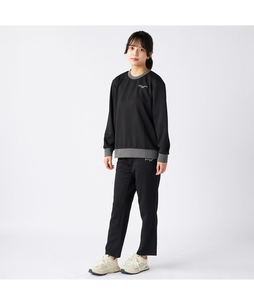 marie claire(マリ・クレール)の「marie claire sports マリクレールスポーツ ラメ糸 ブランド ロゴ サイド切替 ワイドパンツ(その他パンツ・レディース・カーキ/チャコールグレー/ブラック・LL/L/M)」の10枚目の写真