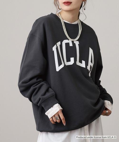 UCLA（ユーシーエルエー）の「UCLA DOUBLEｰSIDED PRINTING CREW SWEAT ビックシルエット2026秋冬（スウェット・メンズ・スミクロ/アッシュグレー・L/M）」の9枚目の写真
