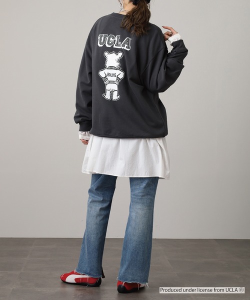 UCLA（ユーシーエルエー）の「UCLA DOUBLEｰSIDED PRINTING CREW SWEAT ビックシルエット2026秋冬（スウェット・メンズ・スミクロ/アッシュグレー・L/M）」の16枚目の写真