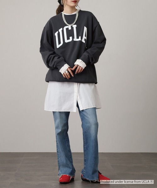 UCLA（ユーシーエルエー）の「UCLA DOUBLEｰSIDED PRINTING CREW SWEAT ビックシルエット2026秋冬（スウェット・メンズ・スミクロ/アッシュグレー・L/M）」の14枚目の写真