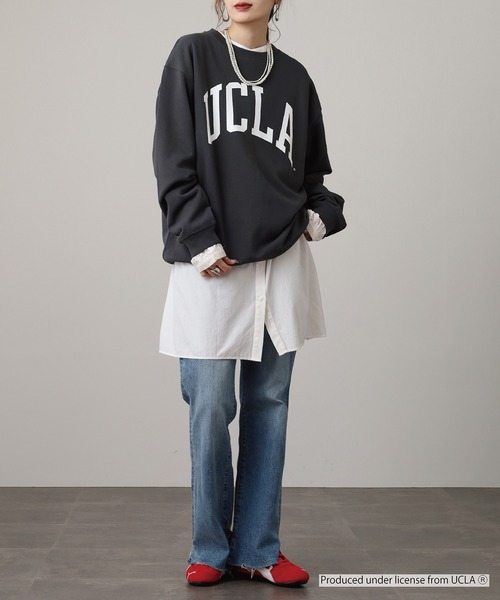 UCLA（ユーシーエルエー）の「UCLA DOUBLEｰSIDED PRINTING CREW SWEAT ビックシルエット2026秋冬（スウェット・メンズ・スミクロ/アッシュグレー・L/M）」の15枚目の写真