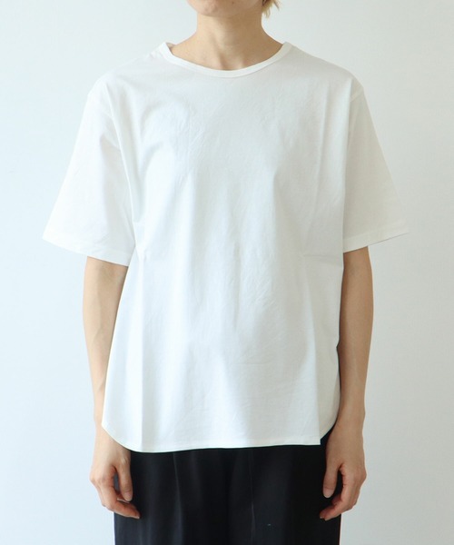 yuni（ユニ　）の「△80/- スムース水起毛 半袖プルオーバー（Tシャツ/カットソー・レディース・ブラウン/グリーン/ホワイト/ブラック・FREE）」の10枚目の写真