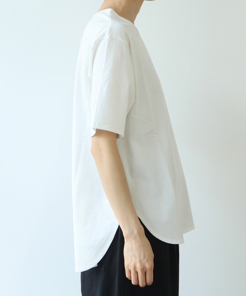 yuni（ユニ　）の「△80/- スムース水起毛 半袖プルオーバー（Tシャツ/カットソー・レディース・ブラウン/グリーン/ホワイト/ブラック・FREE）」の11枚目の写真