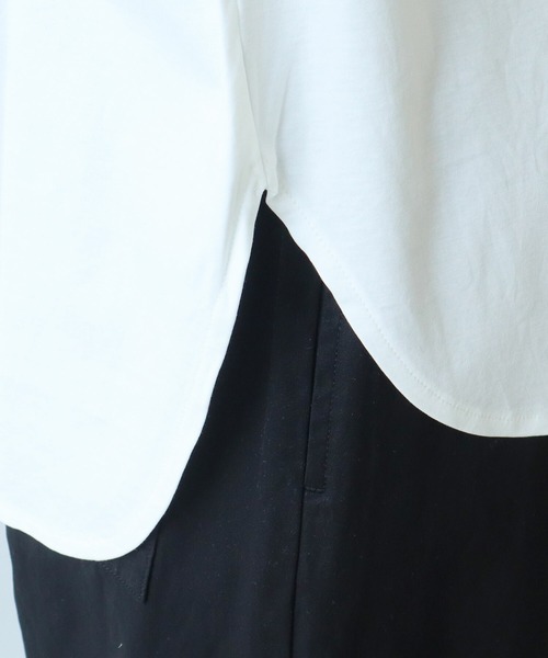 yuni（ユニ　）の「△80/- スムース水起毛 半袖プルオーバー（Tシャツ/カットソー・レディース・ブラウン/グリーン/ホワイト/ブラック・FREE）」の18枚目の写真