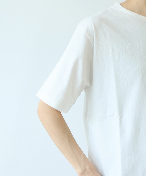 yuni（ユニ　）の「△80/- スムース水起毛 半袖プルオーバー（Tシャツ/カットソー・レディース・ブラウン/グリーン/ホワイト/ブラック・FREE）」の17枚目の写真