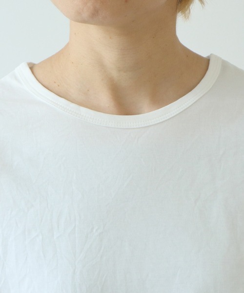 yuni（ユニ　）の「△80/- スムース水起毛 半袖プルオーバー（Tシャツ/カットソー・レディース・ブラウン/グリーン/ホワイト/ブラック・FREE）」の16枚目の写真