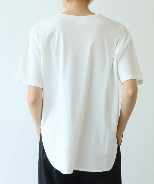 yuni（ユニ　）の「△80/- スムース水起毛 半袖プルオーバー（Tシャツ/カットソー・レディース・ブラウン/グリーン/ホワイト/ブラック・FREE）」の15枚目の写真