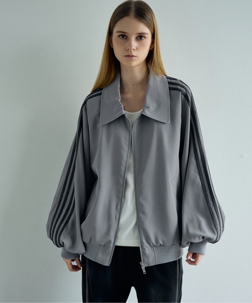 ELLUV（エルブ）の「【ELLUV/エルヴ】ヘビードレープツイル フェイクスウェード4ラインモードトラックジャケット（ジャージ・メンズ・ブラック/チャコールグレー/ライトグレー・S/M/L）」の14枚目の写真