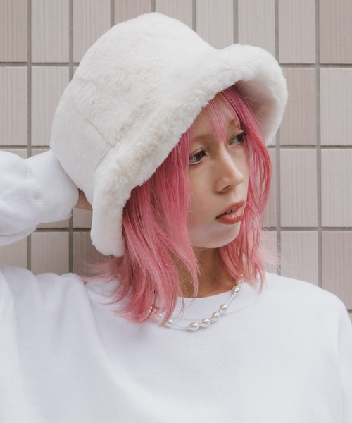 ピンクチュールハット milsa/ミルサ 汗止めバンド付き UV90％カット ファーハット（ハット