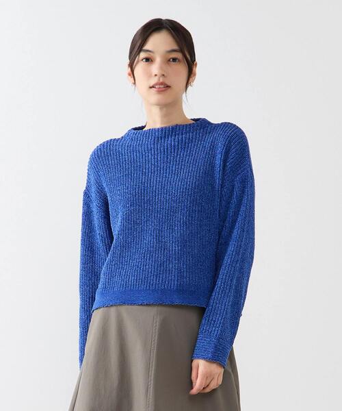 MELROSE claire（メルローズ クレール）の「【モール糸ボトルネックニットプルオーバー】（ニット/セーター・レディース・ピンク/アイボリー/グレー/ブルー・FREE）」の3枚目の写真