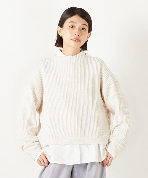 MELROSE claire（メルローズ クレール）の「【モール糸ボトルネックニットプルオーバー】（ニット/セーター・レディース・ピンク/アイボリー/グレー/ブルー・FREE）」の2枚目の写真