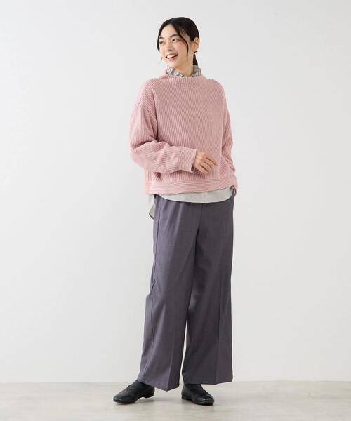 MELROSE claire（メルローズ クレール）の「【モール糸ボトルネックニットプルオーバー】（ニット/セーター・レディース・ピンク/アイボリー/グレー/ブルー・FREE）」の17枚目の写真