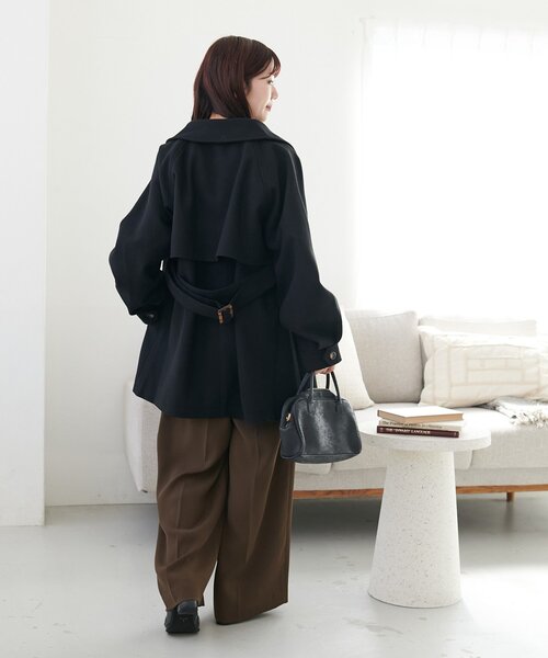 2way カラーミドルコート ブラック(DISCOAT) セール】【WEB限定】2WAYカラーミドルコート（その他アウター