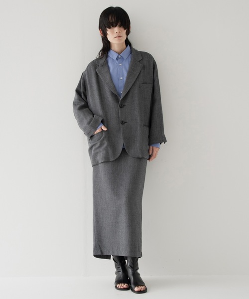RYU（リュー）の「Omi-zarashi long-sleeve over shirt（シャツ/ブラウス・メンズ・サックスブルー/スミクロ・1/2/3/4）」の6枚目の写真
