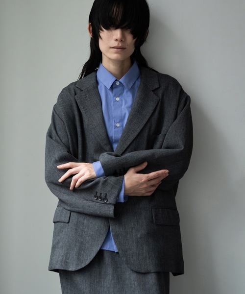 RYU（リュー）の「Omi-zarashi long-sleeve over shirt（シャツ/ブラウス・メンズ・サックスブルー/スミクロ・1/2/3/4）」の13枚目の写真