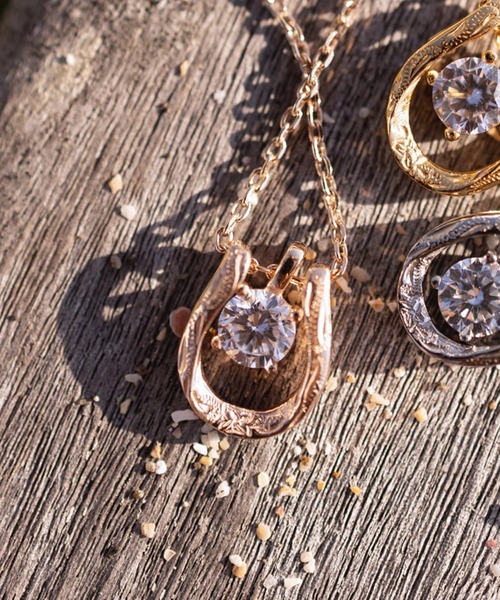 セール】Horseshoe zirconia necklace/【ハワイアンジュエリー