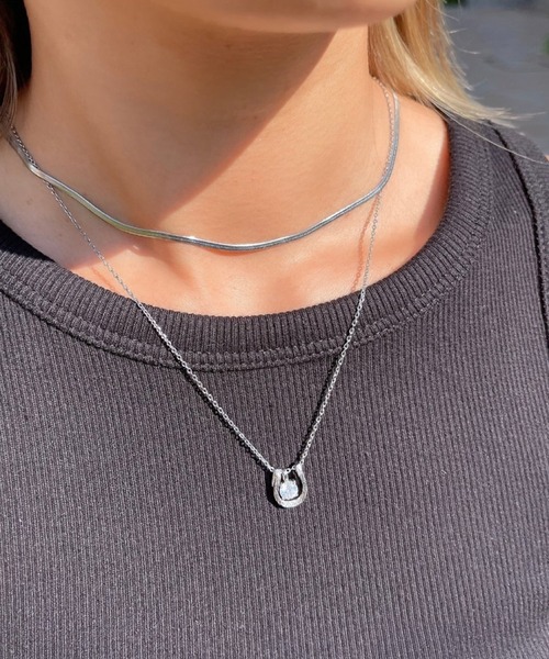 セール】Horseshoe zirconia necklace/【ハワイアンジュエリー