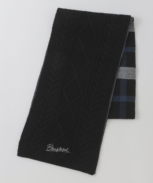 BLACK LABEL CRESTBRIDGE(ブラックレーベル・クレストブリッジ)の「【WEB限定】チェックニットマフラー(マフラー・メンズ・ブラック/ベージュ系その他・FREE)」の5枚目の写真