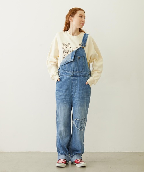 MILKFED.（ミルクフェド）の「PATCH OVERALLS（サロペット/オーバーオール・レディース・ライトブルー/ブラック/マルチ・M/S）」の4枚目の写真