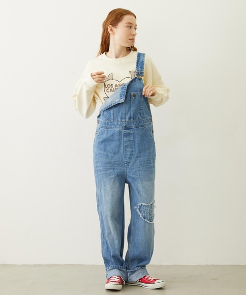 MILKFED.（ミルクフェド）の「PATCH OVERALLS（サロペット/オーバーオール・レディース・ライトブルー/ブラック/マルチ・M/S）」の5枚目の写真