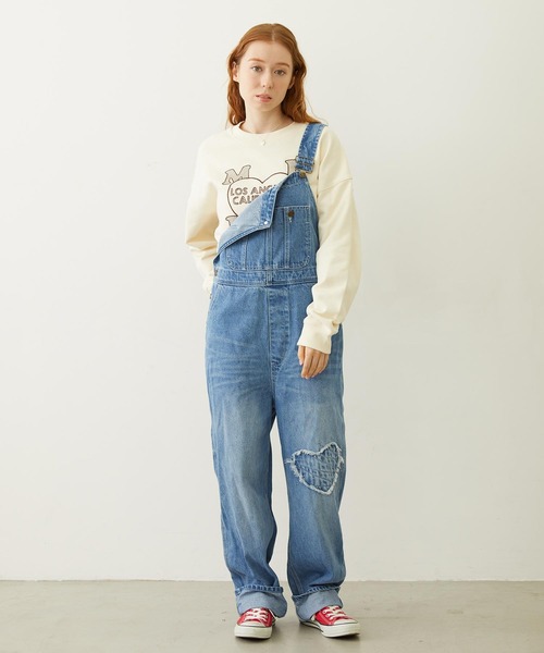 MILKFED.（ミルクフェド）の「PATCH OVERALLS（サロペット/オーバーオール・レディース・ライトブルー/ブラック/マルチ・M/S）」の6枚目の写真