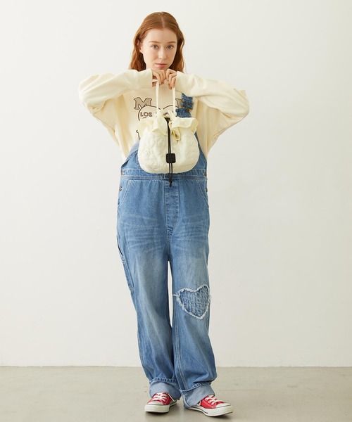MILKFED.（ミルクフェド）の「PATCH OVERALLS（サロペット/オーバーオール・レディース・ライトブルー/ブラック/マルチ・M/S）」の8枚目の写真