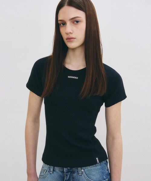NICK&NICOLE(ニックアンドニコール)の「NICOLE SLIM LINE HALF TOP_NAVY(Tシャツ/カットソー・レディース・その他・FREE)」の1枚目の写真