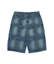 PATCH WORK DENIM SHORTS (DENIM)