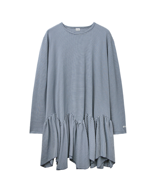 RENSE(レンセ)の「Unbalance Flare Long T-shirt Blue Stripe(Tシャツ/カットソー・レディース・その他・OS)」の3枚目の写真