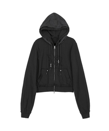 Layered Zip Hoodie (FL-150_Black)