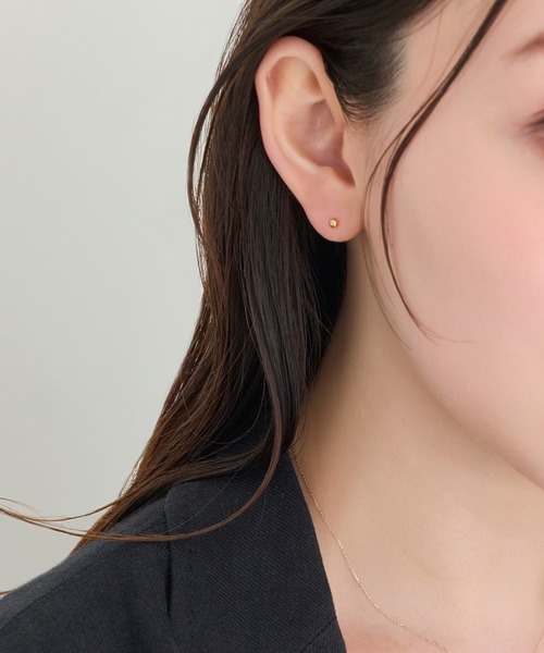 Phoebe（フィービィー）の「【金属アレルギー対応】一粒ピアス/サージカルステンレス/ユニセックス（片耳）（ピアス（片耳用）・レディース・クリア/イエローゴールド・FREE）」の6枚目の写真