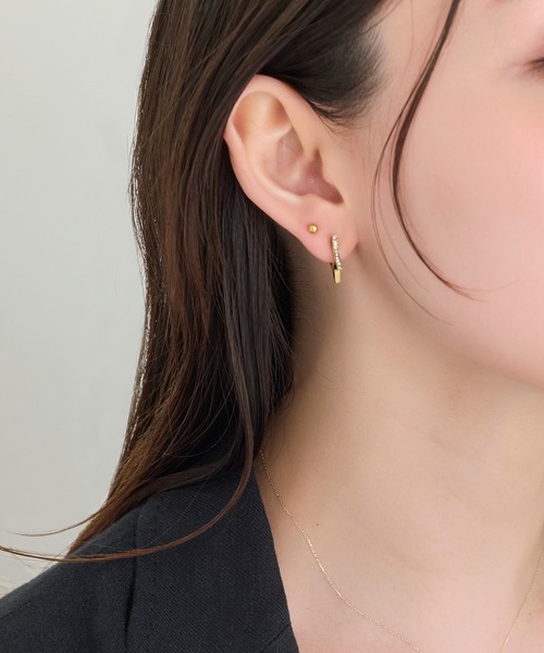 Phoebe（フィービィー）の「【金属アレルギー対応】一粒ピアス/サージカルステンレス/ユニセックス（片耳）（ピアス（片耳用）・レディース・クリア/イエローゴールド・FREE）」の7枚目の写真