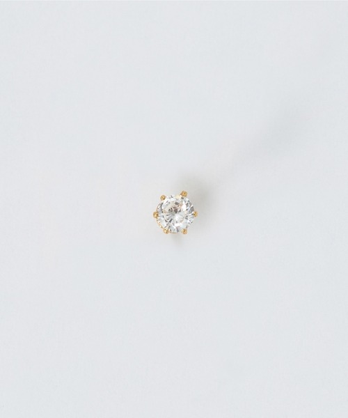 Phoebe（フィービィー）の「【金属アレルギー対応】一粒ピアス/サージカルステンレス/ユニセックス（片耳）（ピアス（片耳用）・レディース・クリア/イエローゴールド・FREE）」の17枚目の写真