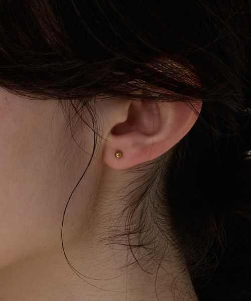 Phoebe（フィービィー）の「【金属アレルギー対応】一粒ピアス/サージカルステンレス/ユニセックス（片耳）（ピアス（片耳用）・レディース・クリア/イエローゴールド・FREE）」の19枚目の写真