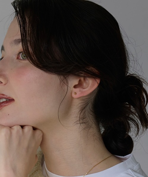 Phoebe（フィービィー）の「【金属アレルギー対応】一粒ピアス/サージカルステンレス/ユニセックス（片耳）（ピアス（片耳用）・レディース・クリア/イエローゴールド・FREE）」の21枚目の写真