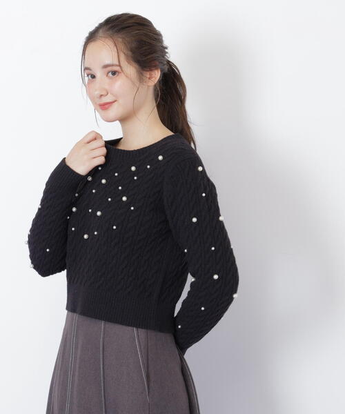 JILL by JILL STUART(ジルバイジルスチュアート)の「◇ランダムパールミニケーブルニット(ニット/セーター・レディース・ブラック/ホワイト/レッド・FREE)」の14枚目の写真