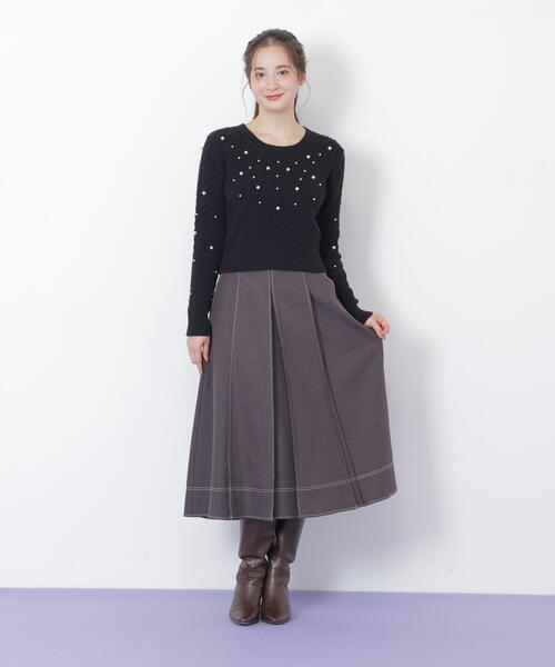 JILL by JILL STUART(ジルバイジルスチュアート)の「◇ランダムパールミニケーブルニット(ニット/セーター・レディース・ブラック/ホワイト/レッド・FREE)」の15枚目の写真