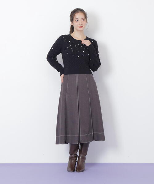 JILL by JILL STUART(ジルバイジルスチュアート)の「◇ランダムパールミニケーブルニット(ニット/セーター・レディース・ブラック/ホワイト/レッド・FREE)」の17枚目の写真