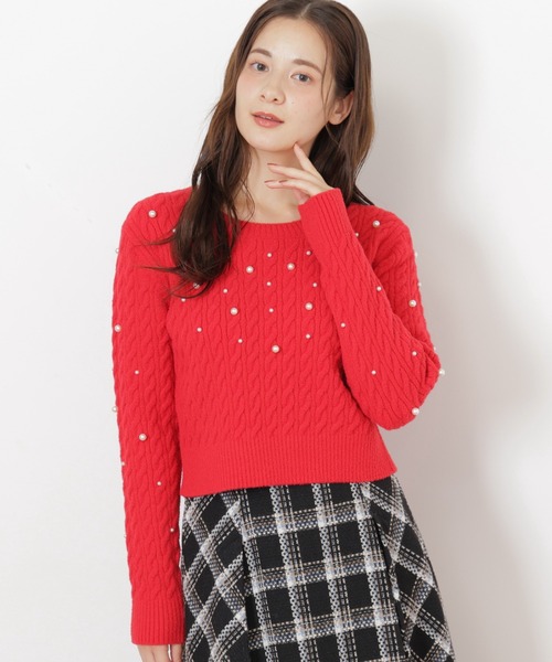 JILL by JILL STUART(ジルバイジルスチュアート)の「◇ランダムパールミニケーブルニット(ニット/セーター・レディース・ブラック/ホワイト/レッド・FREE)」の11枚目の写真