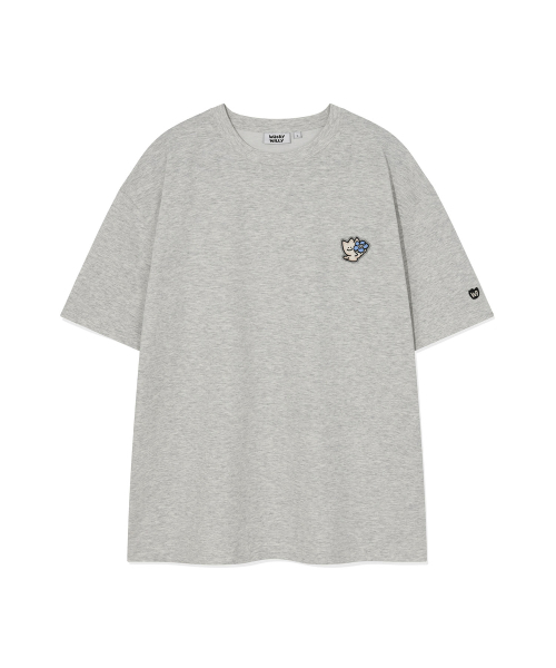 Wacky WiLLy(ワッキーウィリー)の「キキ ダブルワッペン 半袖Tシャツ グレー(Tシャツ/カットソー・レディース・その他・SMALL/MEDIUM/LARGE/X-LARGE/XX-LARGE/X-SMALL)」の1枚目の写真