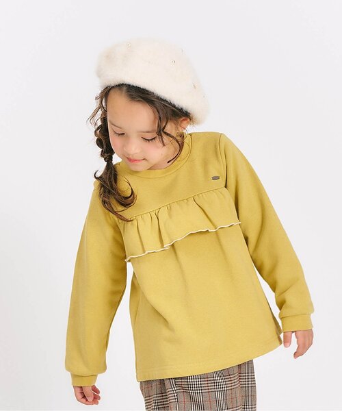 apres les cours（アプレレクール）の「【WEB限定】フレアフリルトレーナー_ジュニア対応（スウェット・キッズ・イエロー/ライトグレー/ローズ/アイボリー/ブラック・80/90/100/120/130/140/110）」の4枚目の写真