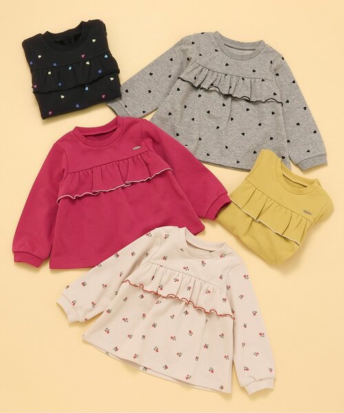 apres les cours（アプレレクール）の「【WEB限定】フレアフリルトレーナー_ジュニア対応（スウェット・キッズ・イエロー/ライトグレー/ローズ/アイボリー/ブラック・80/90/100/120/130/140/110）」の22枚目の写真