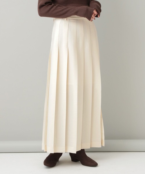 A part by（アパートバイ）の「シルクウールライクプリーツスカート（スカート・レディース・アイボリー/ブラック・SMALL/MEDIUM）」の6枚目の写真