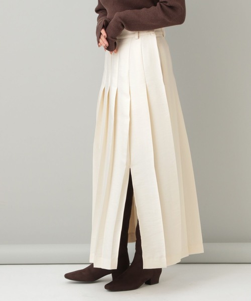 A part by（アパートバイ）の「シルクウールライクプリーツスカート（スカート・レディース・アイボリー/ブラック・SMALL/MEDIUM）」の7枚目の写真
