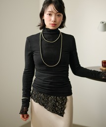 cashmere blend high neck tops /カシミヤブレンドハイネック長袖トップス
