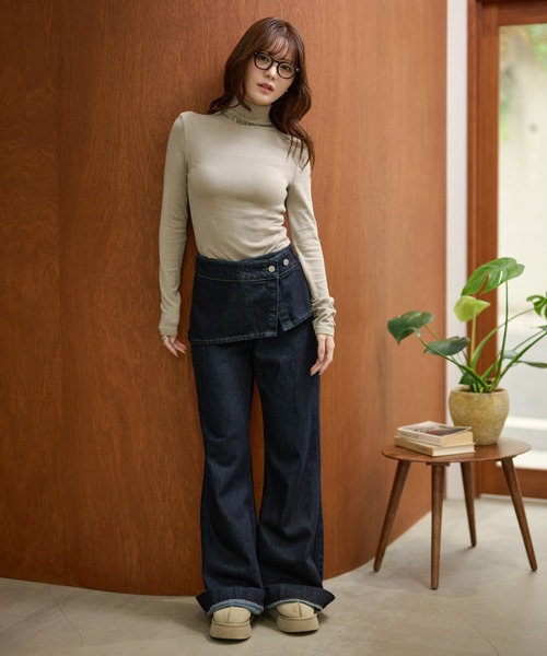 LAULEN(ローレン)の「cashmere blend high neck tops /カシミヤブレンドハイネック長袖トップス(Tシャツ/カットソー・レディース・ベージュ/グレー/アイボリー/ブラック・FREE)」の16枚目の写真