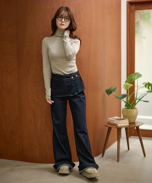 LAULEN(ローレン)の「cashmere blend high neck tops /カシミヤブレンドハイネック長袖トップス(Tシャツ/カットソー・レディース・ベージュ/グレー/アイボリー/ブラック・FREE)」の7枚目の写真