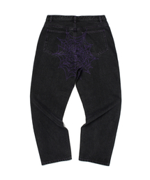 COBWEB DENIM PANTS (BLACK)